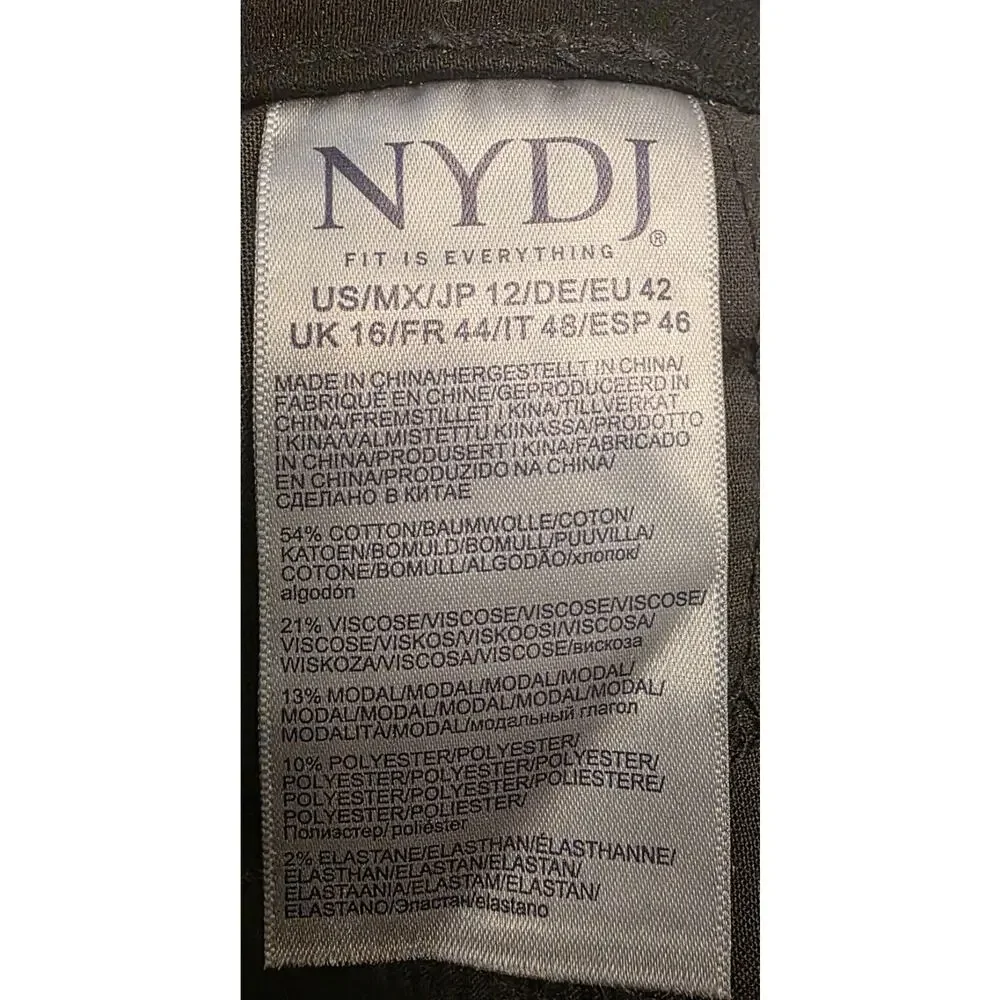 NWOT 12 Women's Black Ami Skinny Lift Tuck Jeans by NYDJ MSRP $99 - Picture 8 of 8